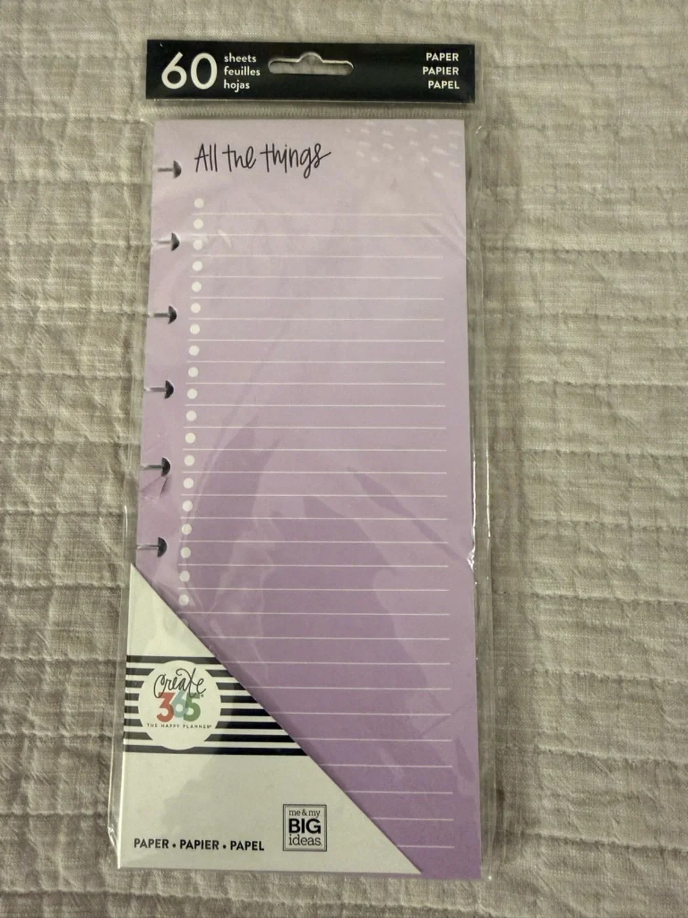 The Happy Planner Lavender 'All the Things' Refillable Note Pages